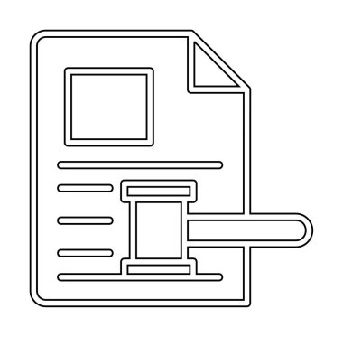 Açık artırma ya da Yargıç Tokmak simgesi düz stilde