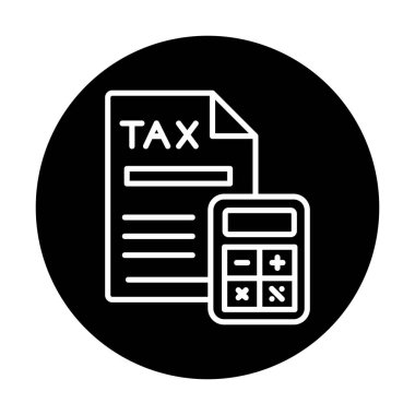 Vergi Hesaplama simgesi vektör illüstrasyonu                  