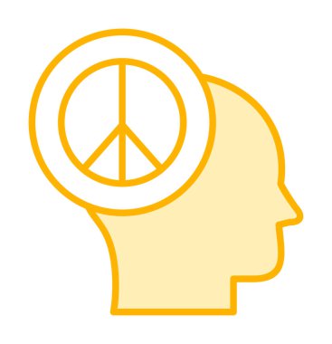 kafa simgesi barış sembolü, vektör illüstrasyonu basit tasarım