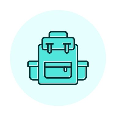 Sırt çantası ikon vektörü. Okul sırt çantası tabelası. izole edilmiş sınır sembolü çizimi