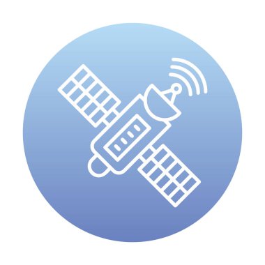 Uydu Simgesi, vektör illüstrasyonu 