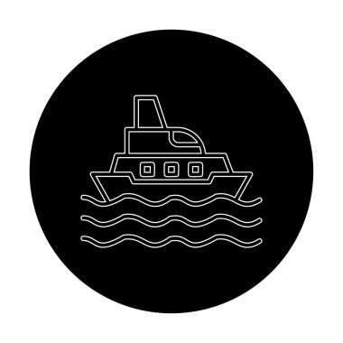 Gemi simgesi, vektör illüstrasyonu