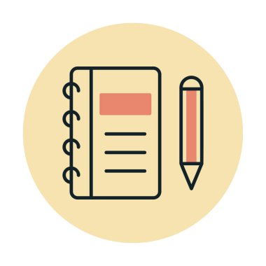 Kalem, vektör illüstrasyonlu günlük 