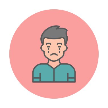 ağlayan kişi simgesi, vektör illüstrasyonu basit tasarım