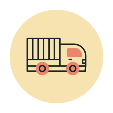 dağıtım kamyonu simgesi, vektör illüstrasyonu