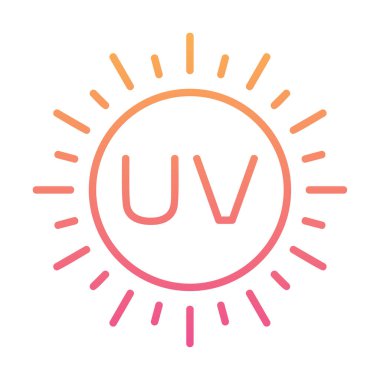 Güneş. Web simgesi basit bir illüstrasyon. Morötesi                               