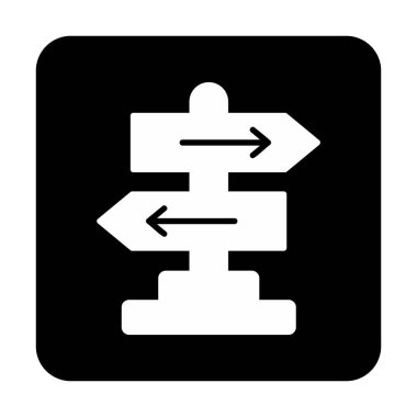 Yön düz simge, vektör illüstrasyonu