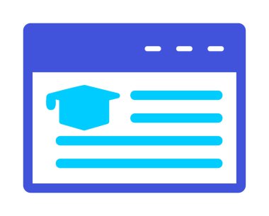 çevrimiçi eğitim simgesinin vektör illüstrasyonu               