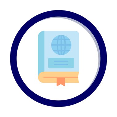 Coğrafya Kitabı web simgesi, vektör illüstrasyonu 