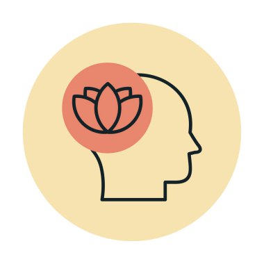 baş ve nilüfer çiçeği simgesi, vektör illüstrasyonu basit tasarım