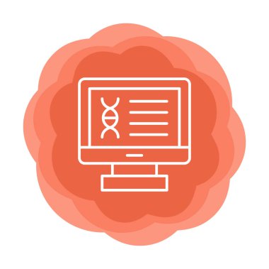 Bilgisayarda kromozom web simgesi. vektör illüstrasyonu