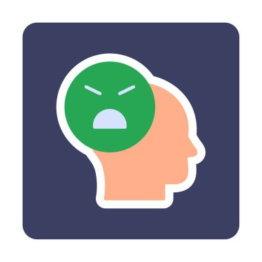 Kızgın avatar simgesi, vektör illüstrasyonu 