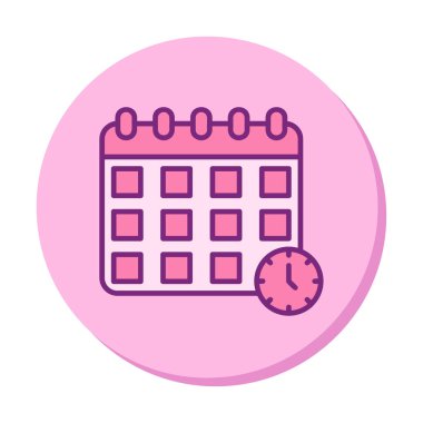 Takvim anımsatma simgesi, bitiş tarihi simgesi, vektör illüstrasyonu