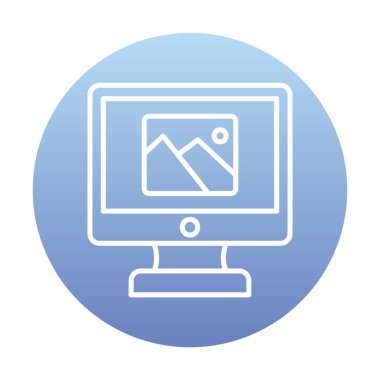 Comoputer galeri simgesi, vektör illüstrasyonu