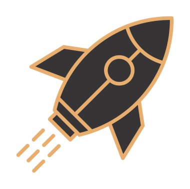 Girişim konsepti, roket simgesi, düz tasarım 