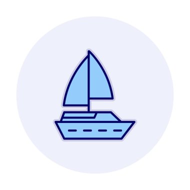 Basit tekne simgesi, vektör illüstrasyonu