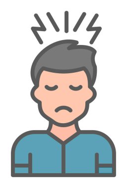 stresli kişi simgesi, vektör illüstrasyonu basit tasarım