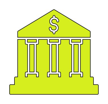 Banka simgesi, vektör illüstrasyonu 