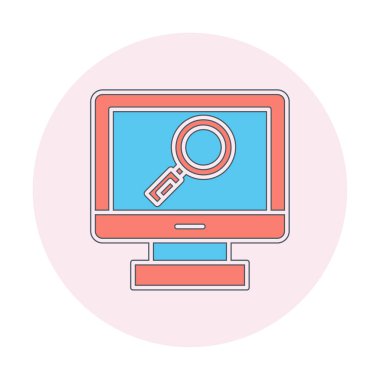 Büyütücü cam çizgi simgesi, arama konsepti