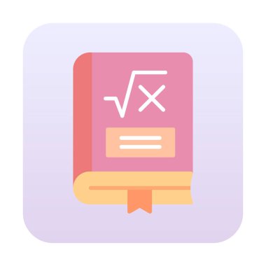 Matematik kitabı. Web simgesi basit illüstrasyon                         