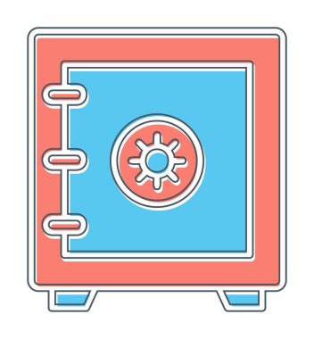 Güvenli kutu simgesi, vektör illüstrasyonu 