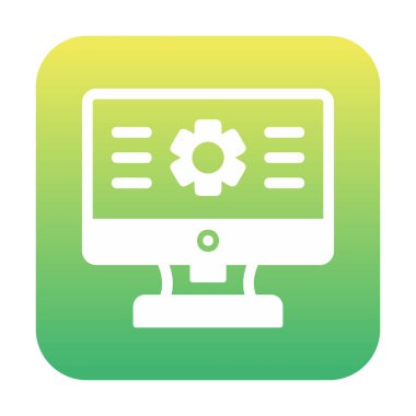 bilgisayar izleme simgesi, vektör illüstrasyonu basit tasarım