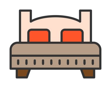 Yatak simgesinin vektör illüstrasyonu