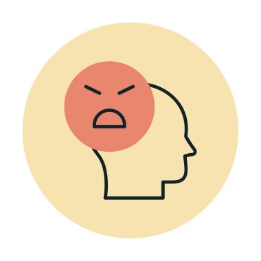 Kızgın avatar simgesi, vektör illüstrasyonu 