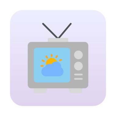 Hava sembollü TV simgesi, vektör illüstrasyonu basit tasarım