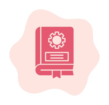 Mekanik kitap düz simgesi, vektör illüstrasyonu 