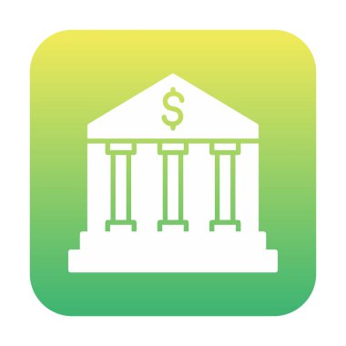 Banka simgesi, vektör illüstrasyonu 