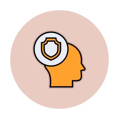 Kalkan simgesi resimli düz kafa