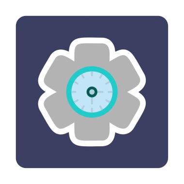 Saat simgesi, vektör illüstrasyonu, zaman sembolü ayarlanıyor. İçerideki saat dişlisi 