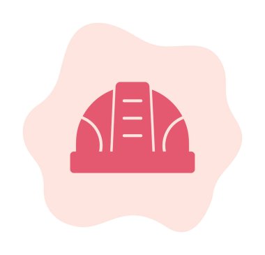 İnşaat Miğferi. İnşaat endüstrisi simgesi ana hatlarıyla doldurulmuş                    