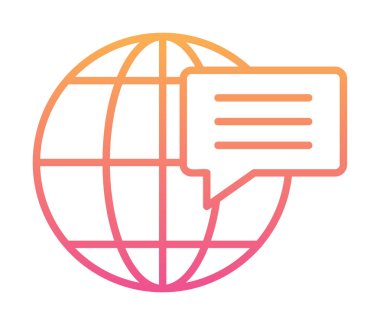 Dünya İletişim vektör simgesi modern illüstrasyon             