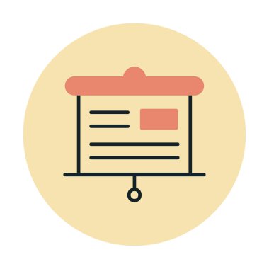 Sunum tahtası simgesi, vektör illüstrasyonu