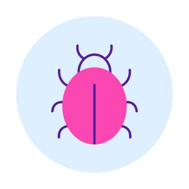  Basit düz uğur böceği vektör çizimi 