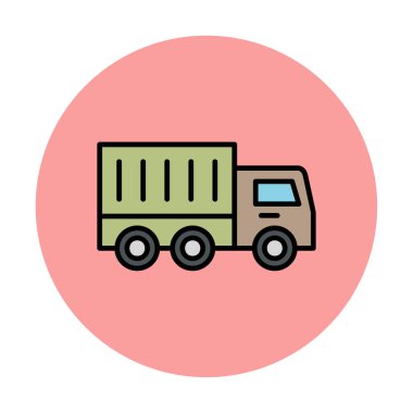 kamyon simgesi, vektör illüstrasyonu