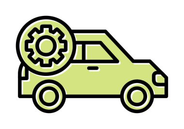 Otomobil Ayarları ikon vektör illüstrasyonu          