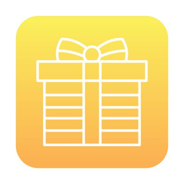 Hediye ikonlu kutu. Düz stil. Vektör çizimi. beyaz arkaplanda izole.