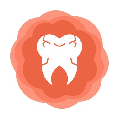 Kırık diş simgesi, vektör illüstrasyonu  