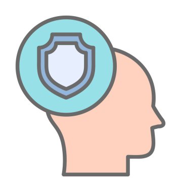 Kalkan simgesi resimli düz kafa