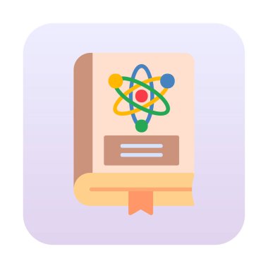 Fizik Kitabı vektör illüstrasyonu, simge ögesi arkaplanı