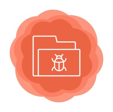 yazılım hatası simgesi, virüs konsepti, vektör illüstrasyonlu veri dizini