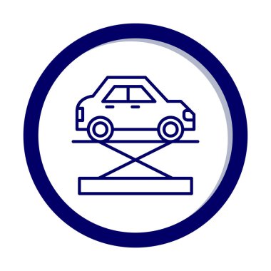 araba kriko ve onarım servisi, vektör illüstrasyonu  