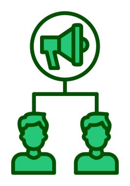 Basit Pazarlama Kampanyası simgesi, vektör illüstrasyonu