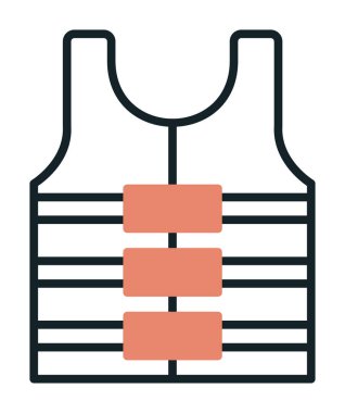 Can yeleği simge vektör çizim