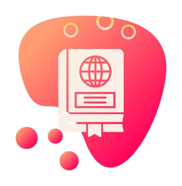 Coğrafya Kitabı web simgesi, vektör illüstrasyonu 