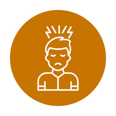 stresli kişi simgesi, vektör illüstrasyonu basit tasarım