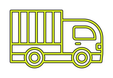 dağıtım kamyonu simgesi, vektör illüstrasyonu